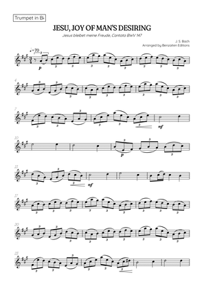 JS Bach • Jesu, Joy of Man's Desiring | Cantata BWV 147 | trumpet sheet music