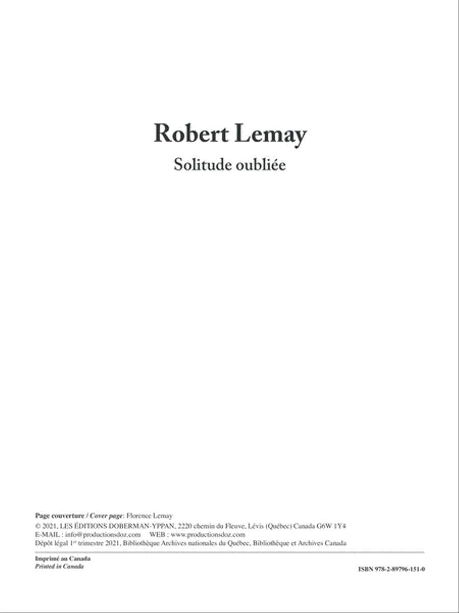 Solitude oubliée Tenor Saxophone scores gallery preview page 2