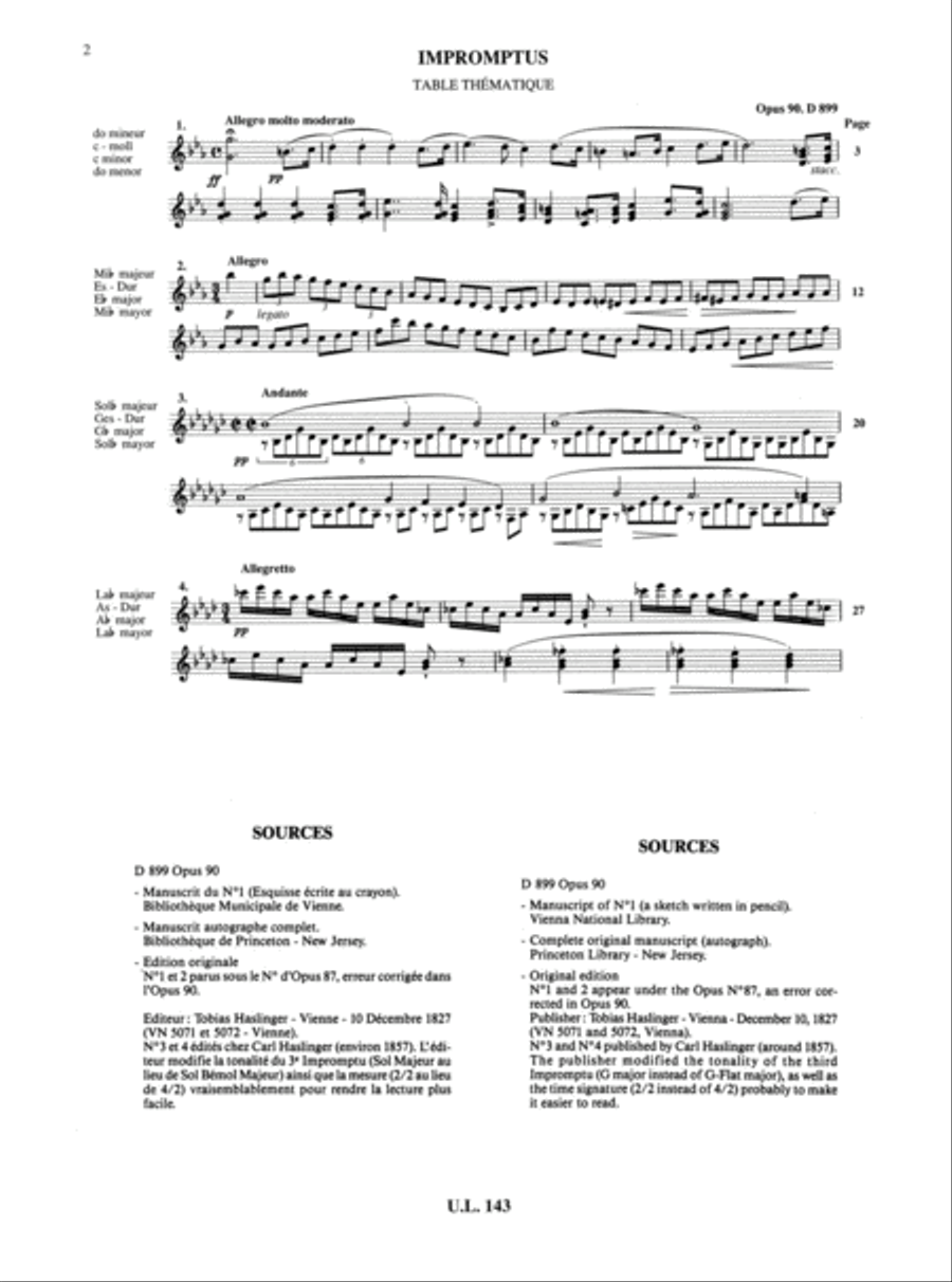 Impromptus Op. 90 (4) Piano Solo scores gallery preview page 2