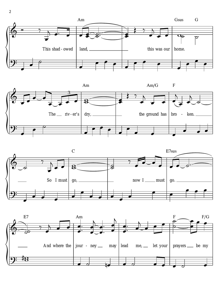 Shadowland (from The Lion King: Broadway Musical) Easy Piano scores gallery preview page 2