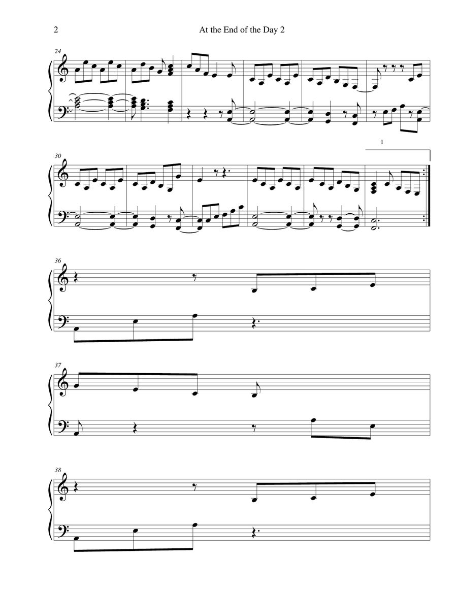 At the End of the Day Piano Solo scores gallery preview page 2