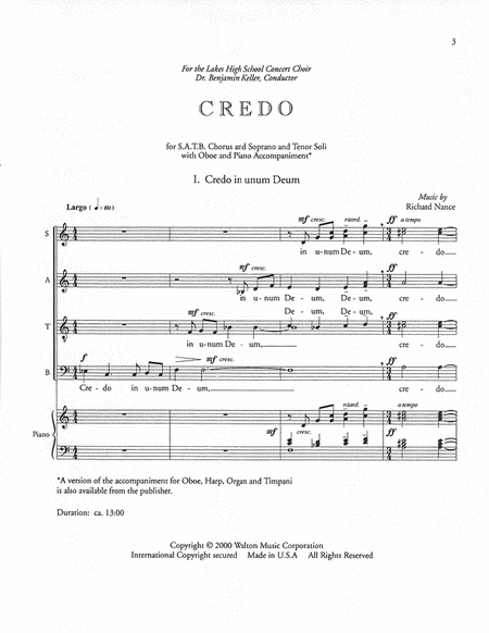 Credo (Vocal Score) image number null
