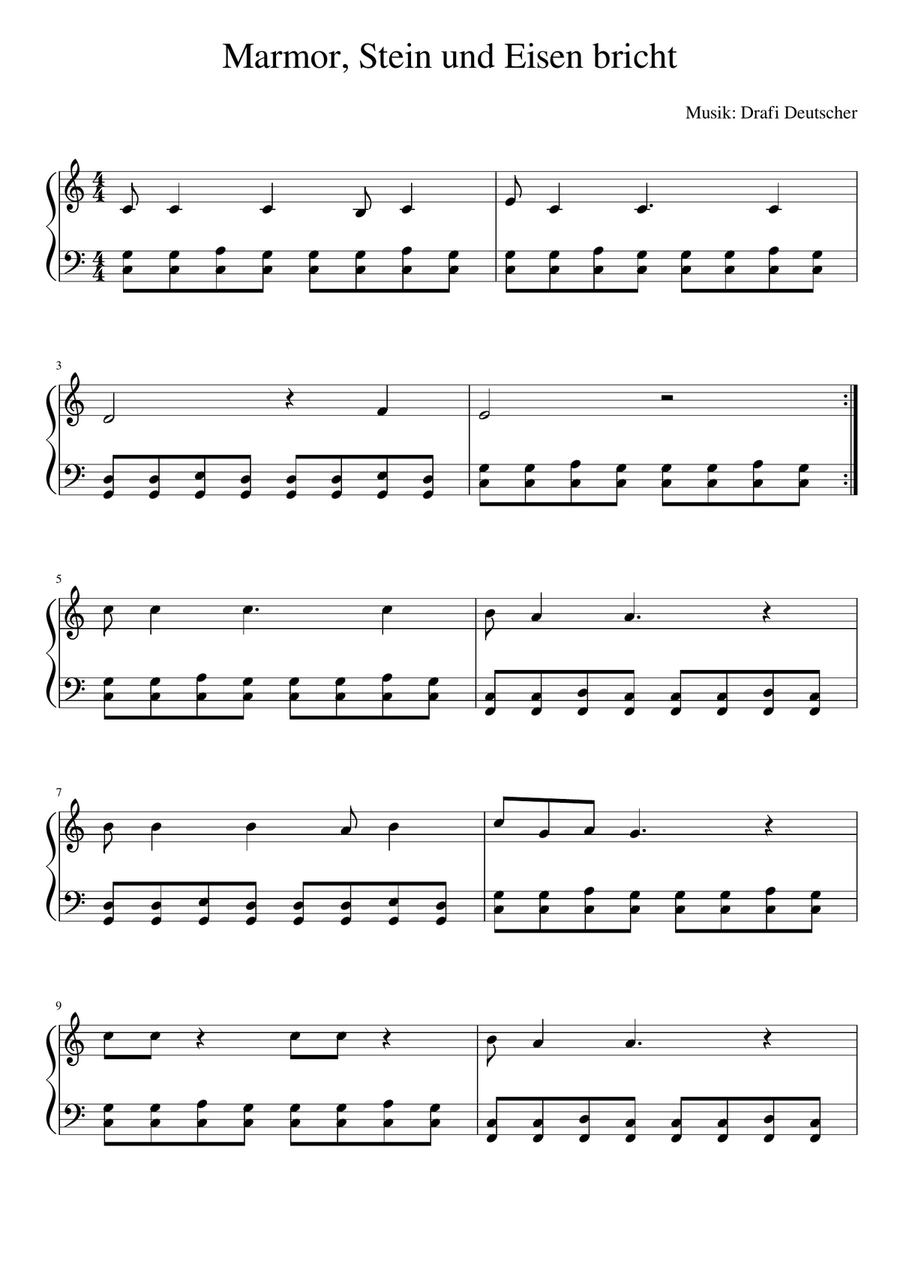 Marmor Stein Und Eisenbricht Easy Piano scores gallery preview page 1