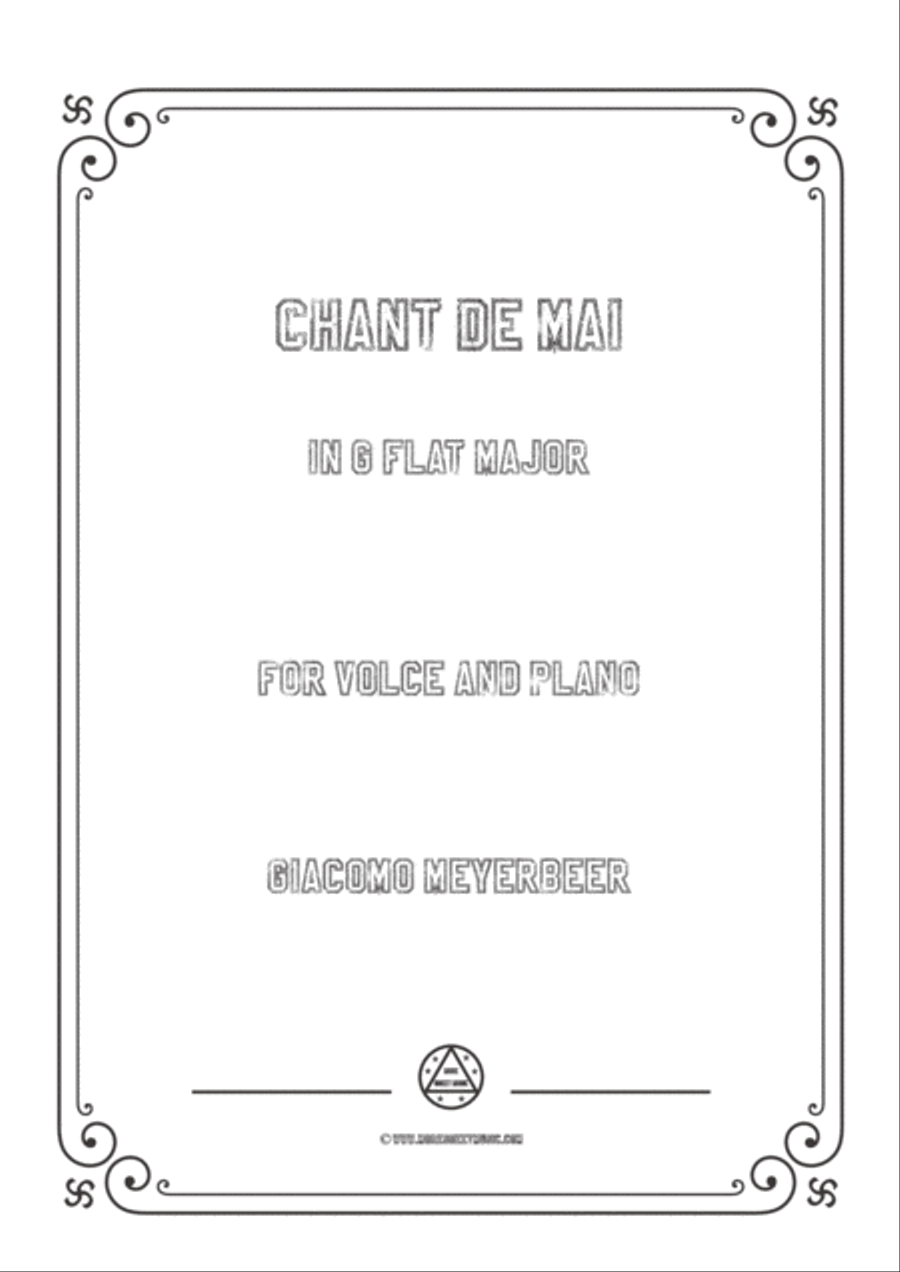 Meyerbeer-Chant de mai in F sharp Major,for Voice and Piano Voice Solo scores gallery preview page 1