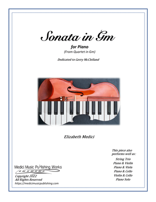 Sonata in Gm for Piano (adapted from Quartet in Gm)