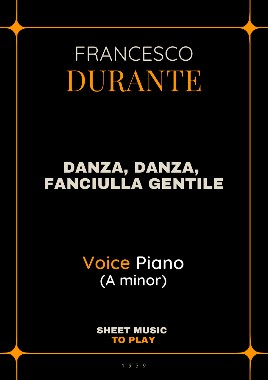 Danza, danza, fanciulla gentile - Voice and Piano - A minor (Full Score and Parts) Piano, Vocal scores gallery preview page 1