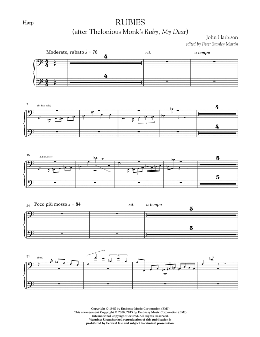 Rubies (After Thelonious Monk's 