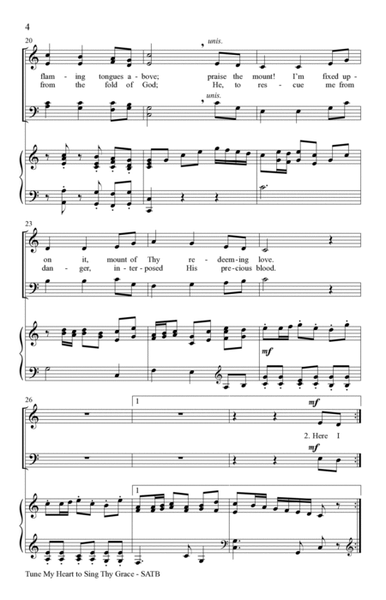 Tune My Heart to Sing Thy Grace (SATB) image number null