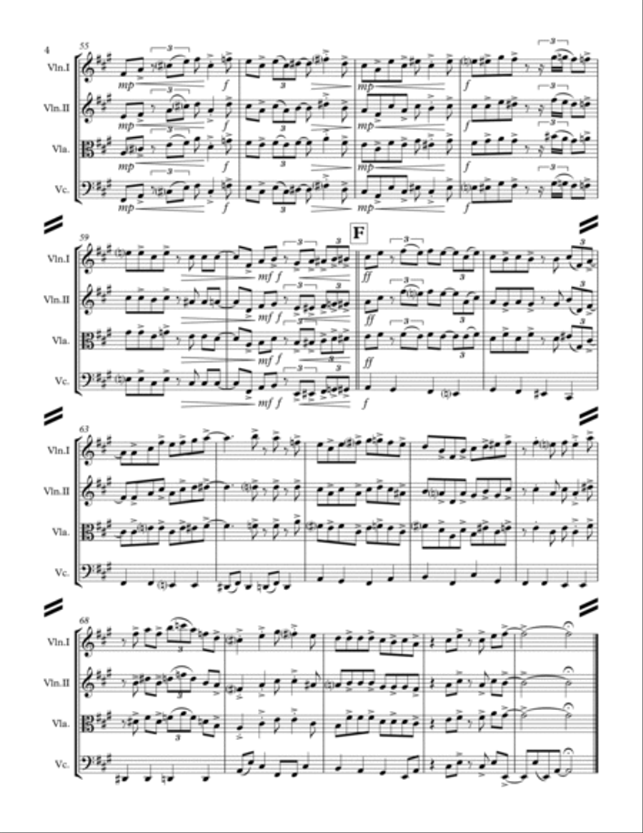 Georgia On My Mind String Quartet scores gallery preview page 5