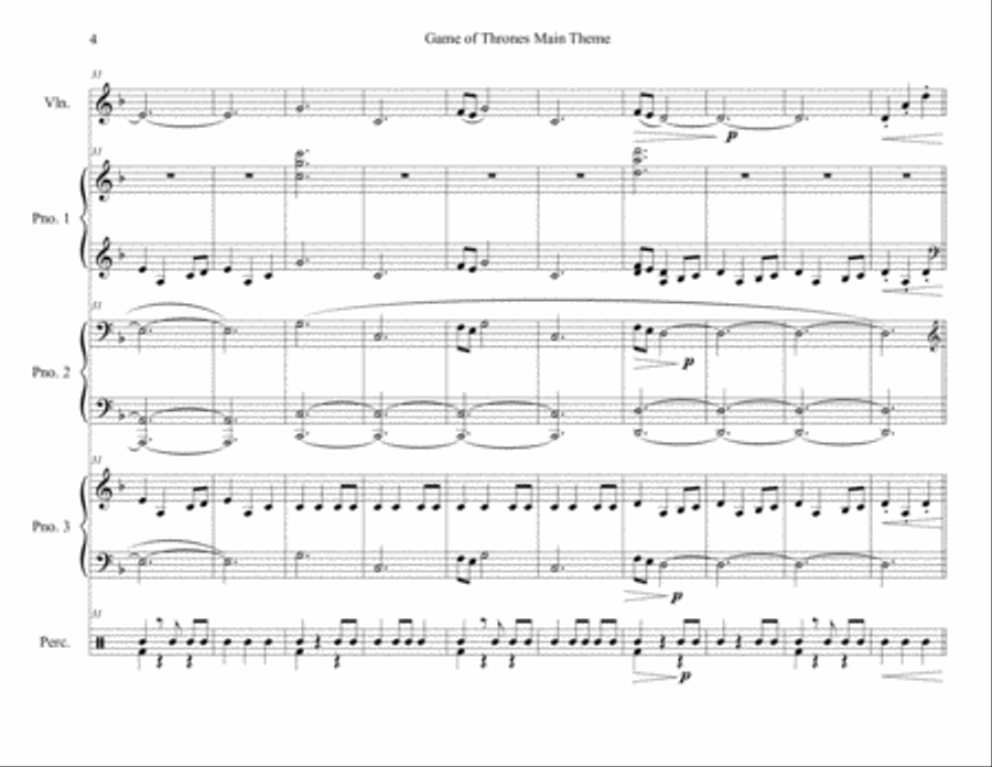 Game Of Thrones Game Of Thrones Small Ensemble scores gallery preview page 4