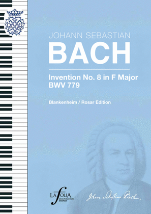 Book cover for Invention 8 in F major BWV 779 Blankenheim / Rosar Edition