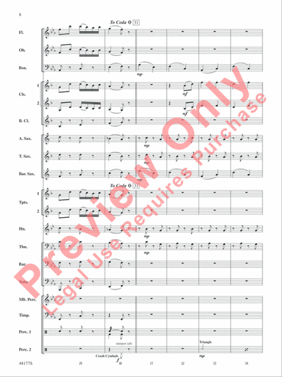 English Folk Song Suite Concert Band scores gallery preview page 9