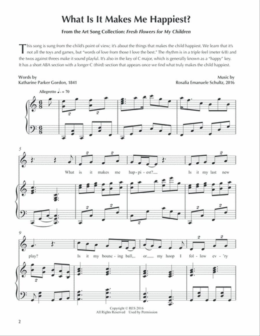 Fresh Flowers For My Children - Six Vocal Art Songs Medium Voice scores gallery preview page 2