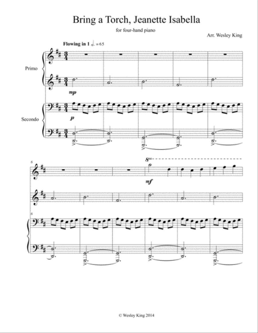 Bring a Torch, Jeanette Isabella Piano scores gallery preview page 1