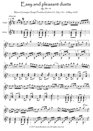 Easy Violin Guitar duets by Giuliani 74-4