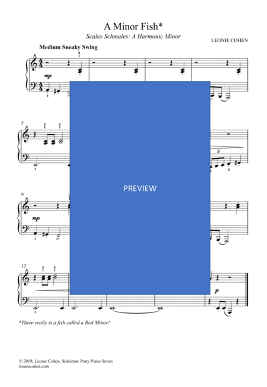 A MINOR FISH – Preliminary Grade (St Cecilia syllabus) – from Scales Schmales piano collection 1 Piano Method scores gallery preview page 2