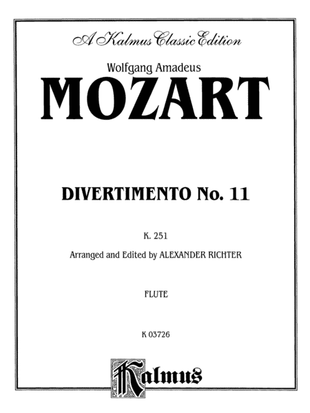 Divertimento No. 11, K. 251: Flute