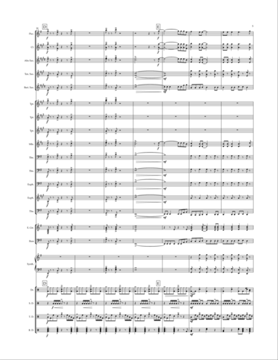 Livin' On A Prayer Marching Band scores gallery preview page 5