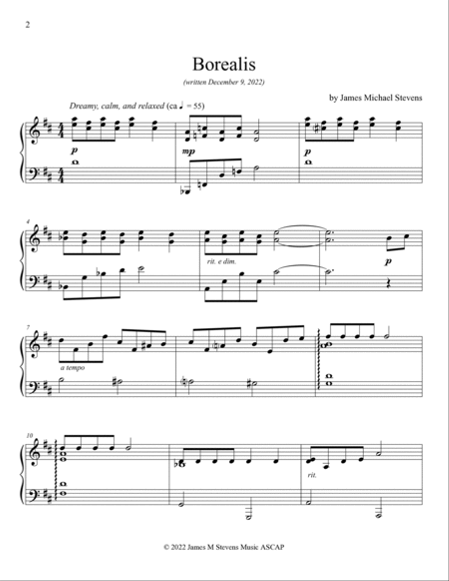 Borealis Borealis Piano Solo scores gallery preview page 2