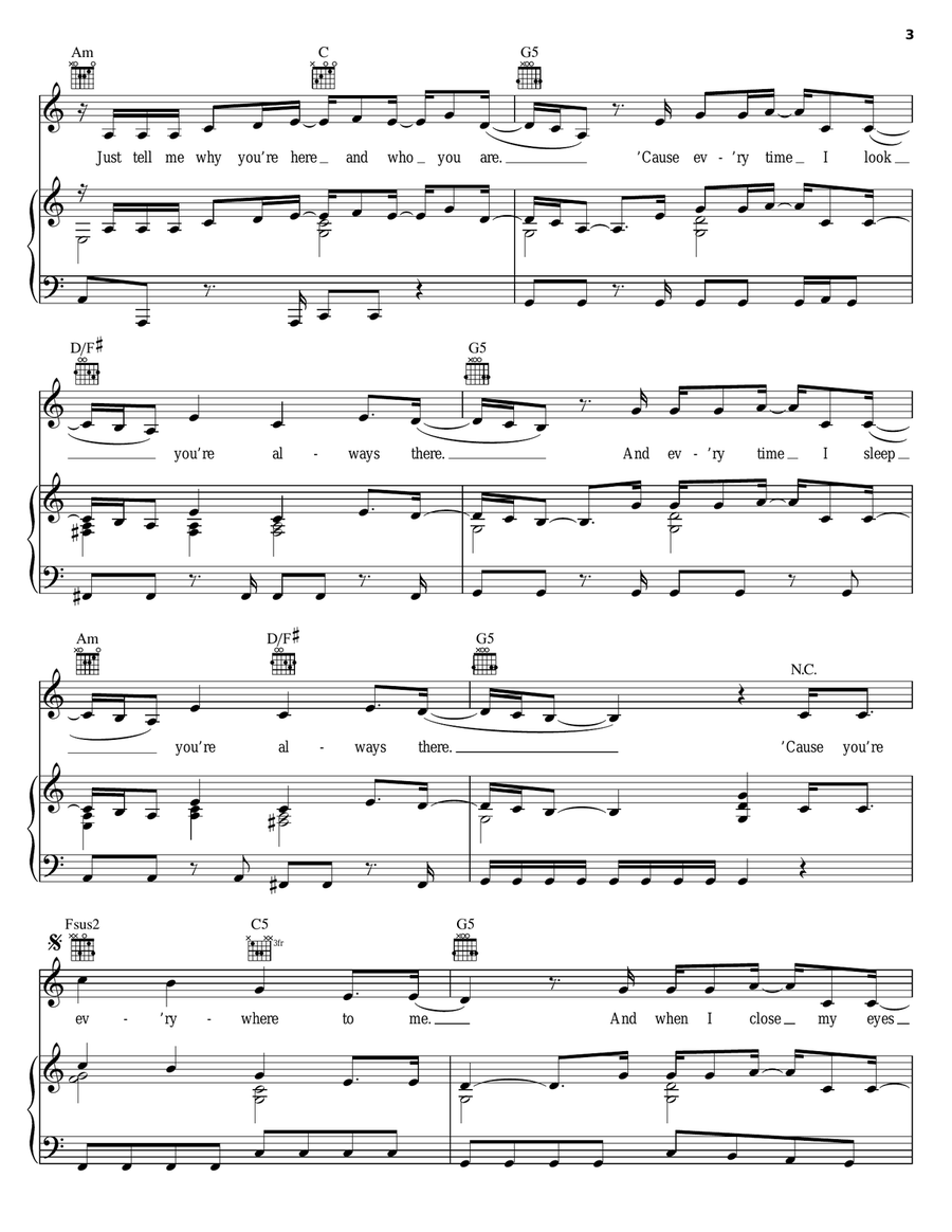 Everywhere Piano, Vocal, Guitar scores gallery preview page 3
