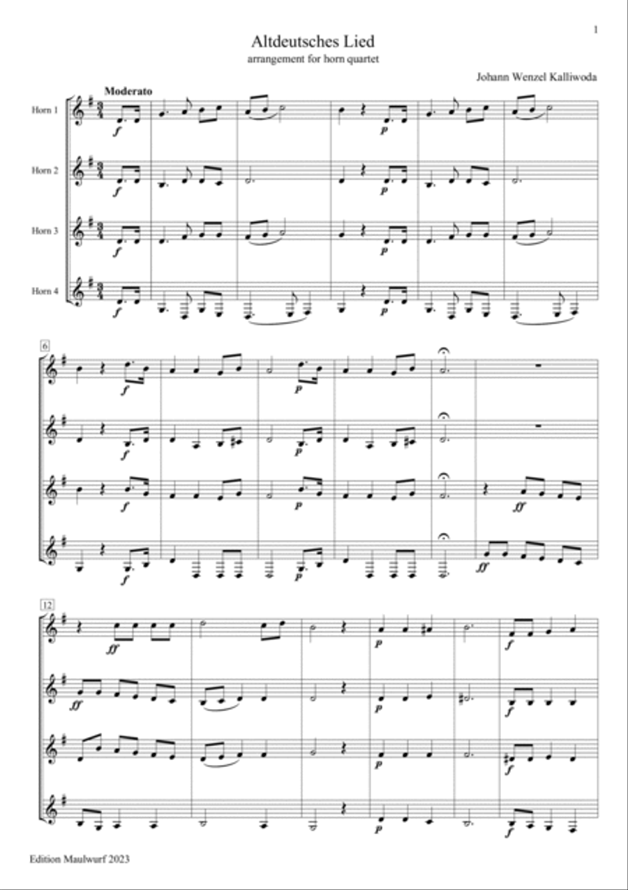 2 German Songs 2 German Songs Brass Quartet scores gallery preview page 3
