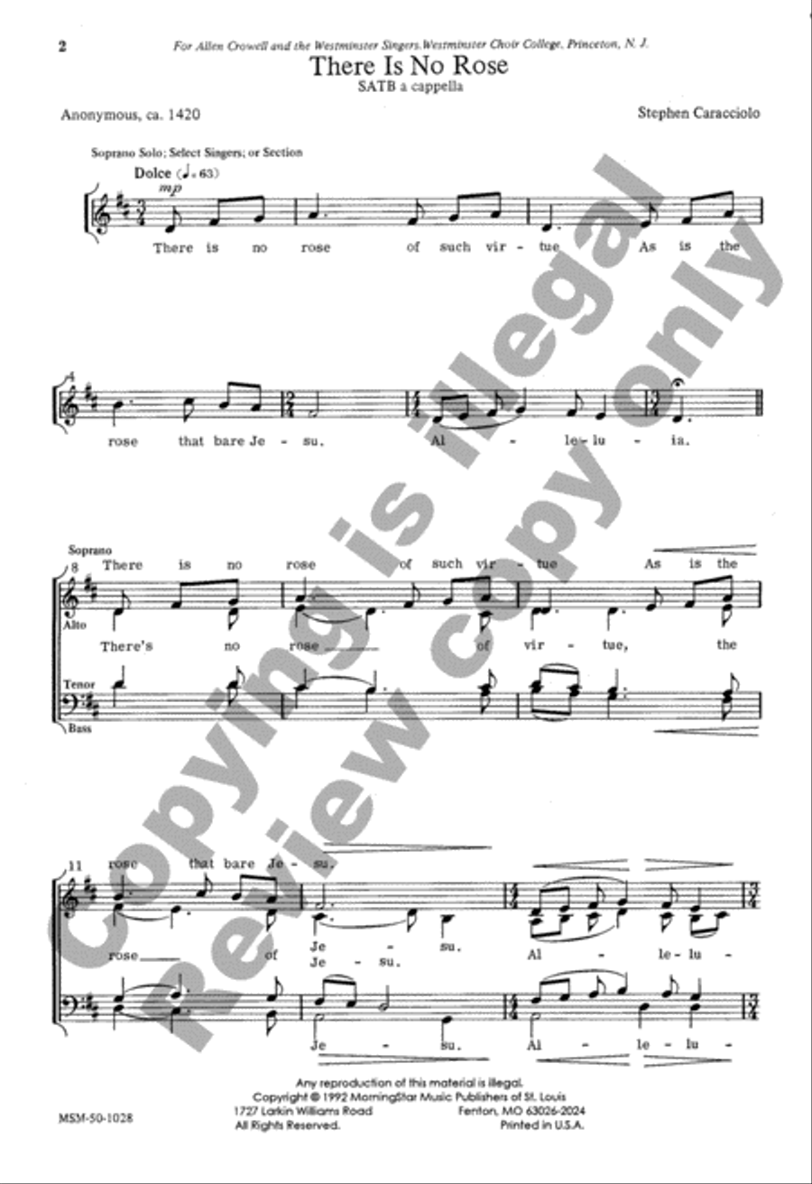 There Is No Rose of Such Virtue 4-Part scores gallery preview page 2