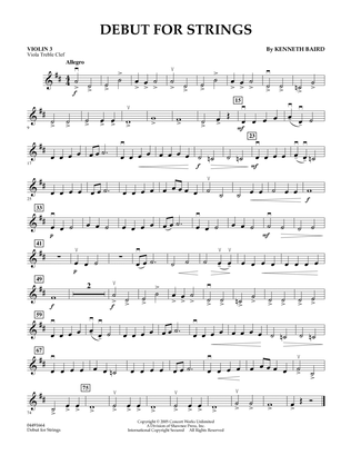 Debut for Strings - Violin 3 (Viola Treble Clef)