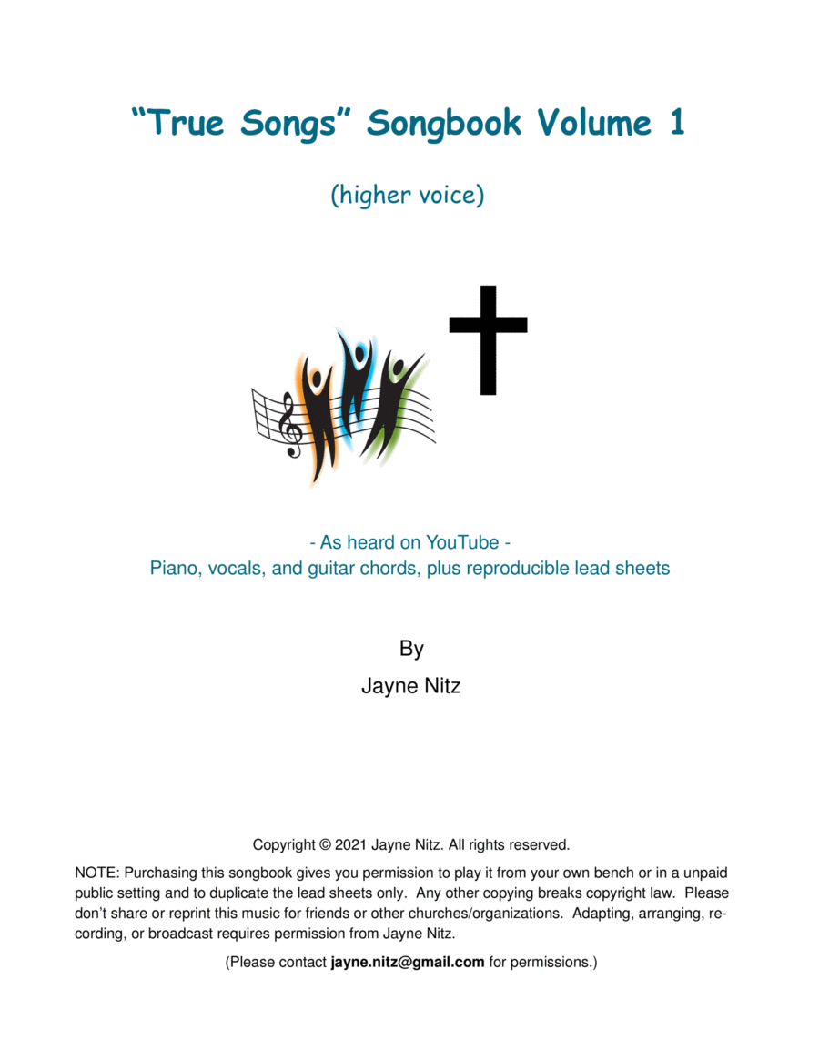 True Songs Songbook Volume 1 (high voice) High Voice scores gallery preview page 1