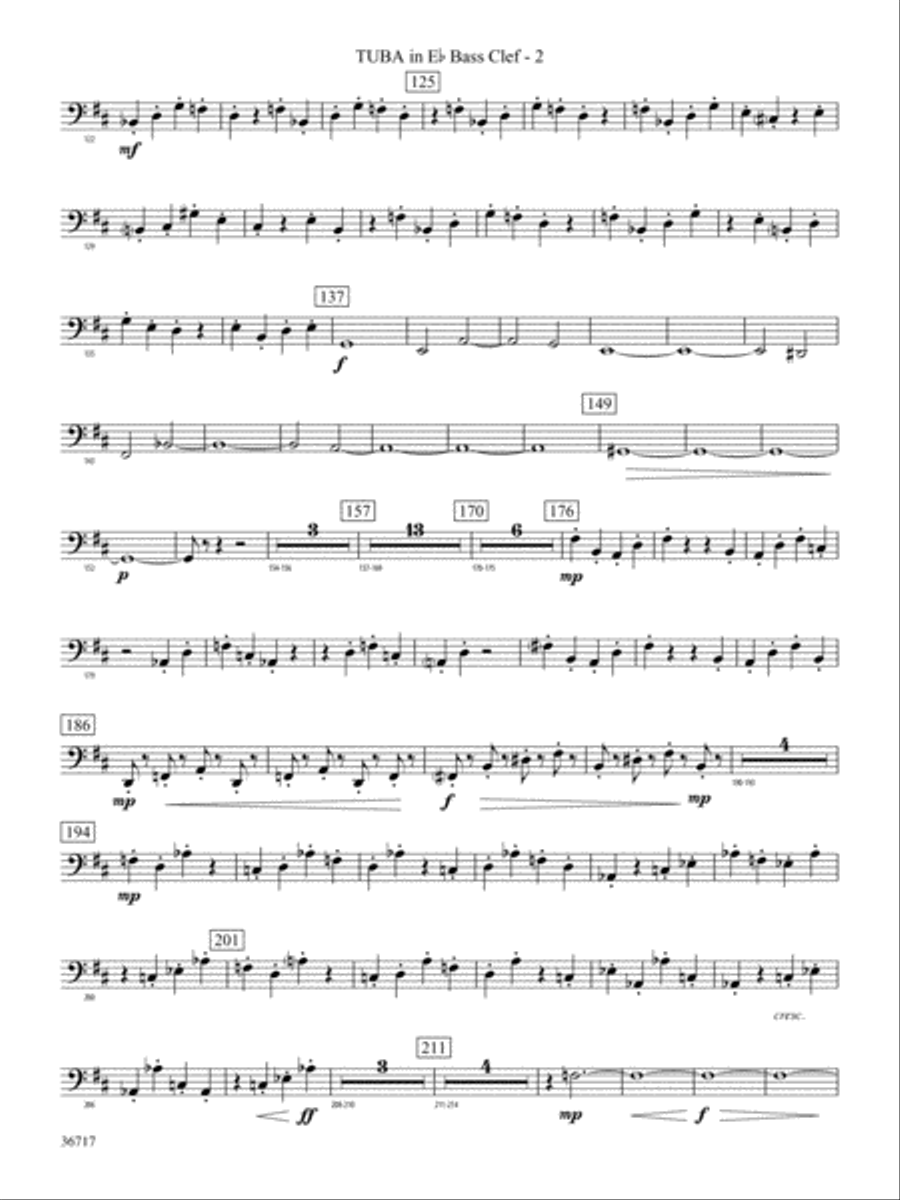 Sparkle: (World Part) E-flat Tuba B.C. Concert Band scores gallery preview page 2