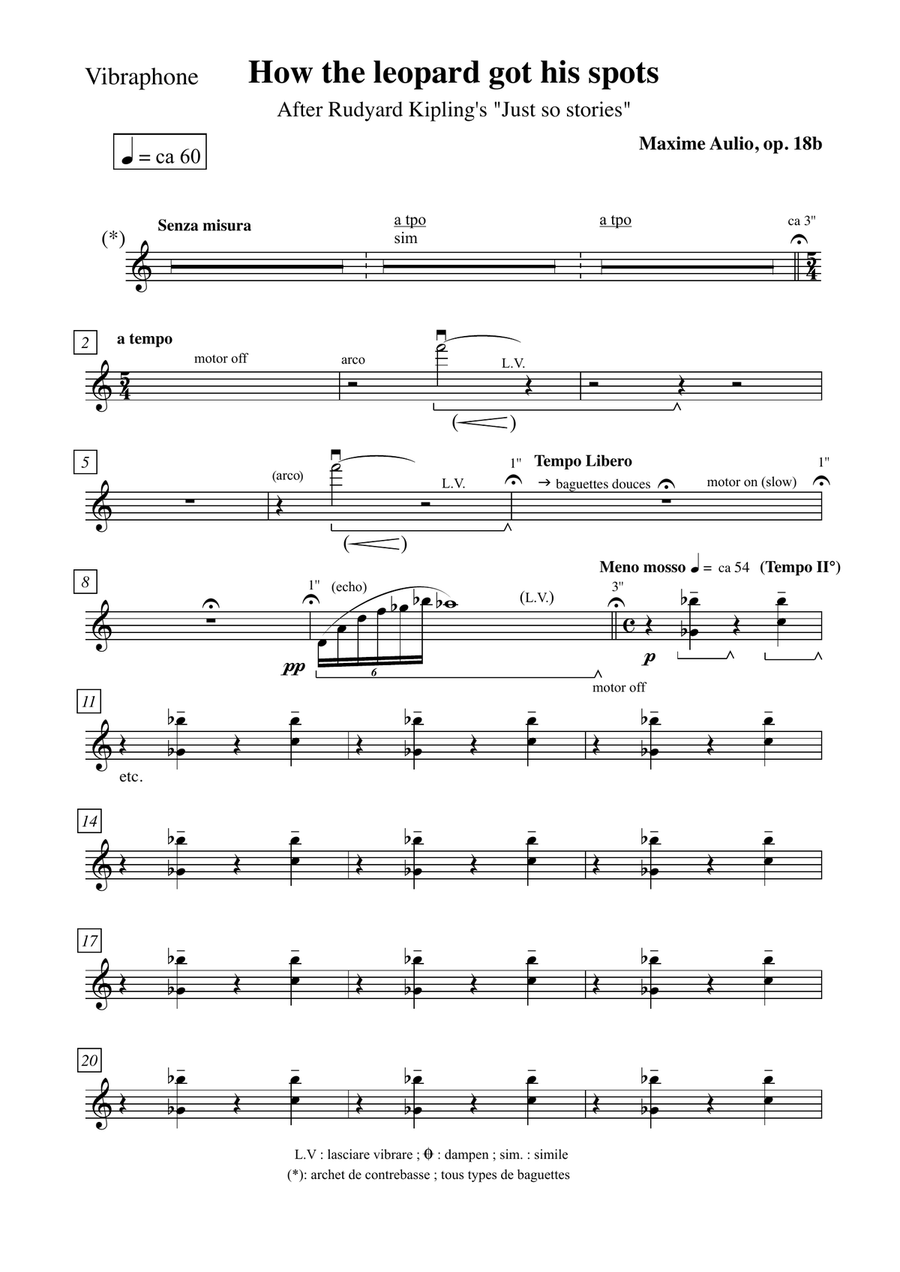 Just so Pieces - How the Leopard got his Spots, Op.18b - set of parts Small Ensemble scores gallery preview page 1