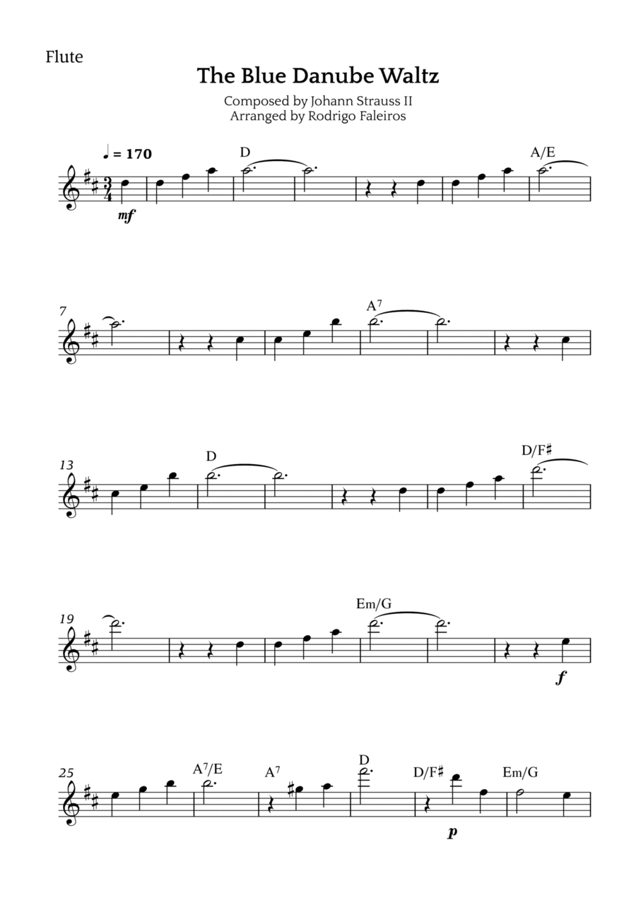 The Blue Danube Waltz Chamber Music scores gallery preview page 1