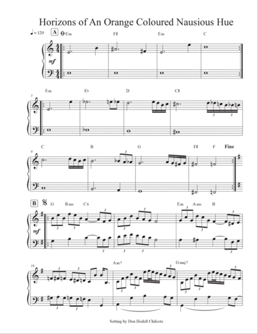 Horizons of an Orange Colored Nausious Hue Piano, Vocal, Guitar scores gallery preview page 2