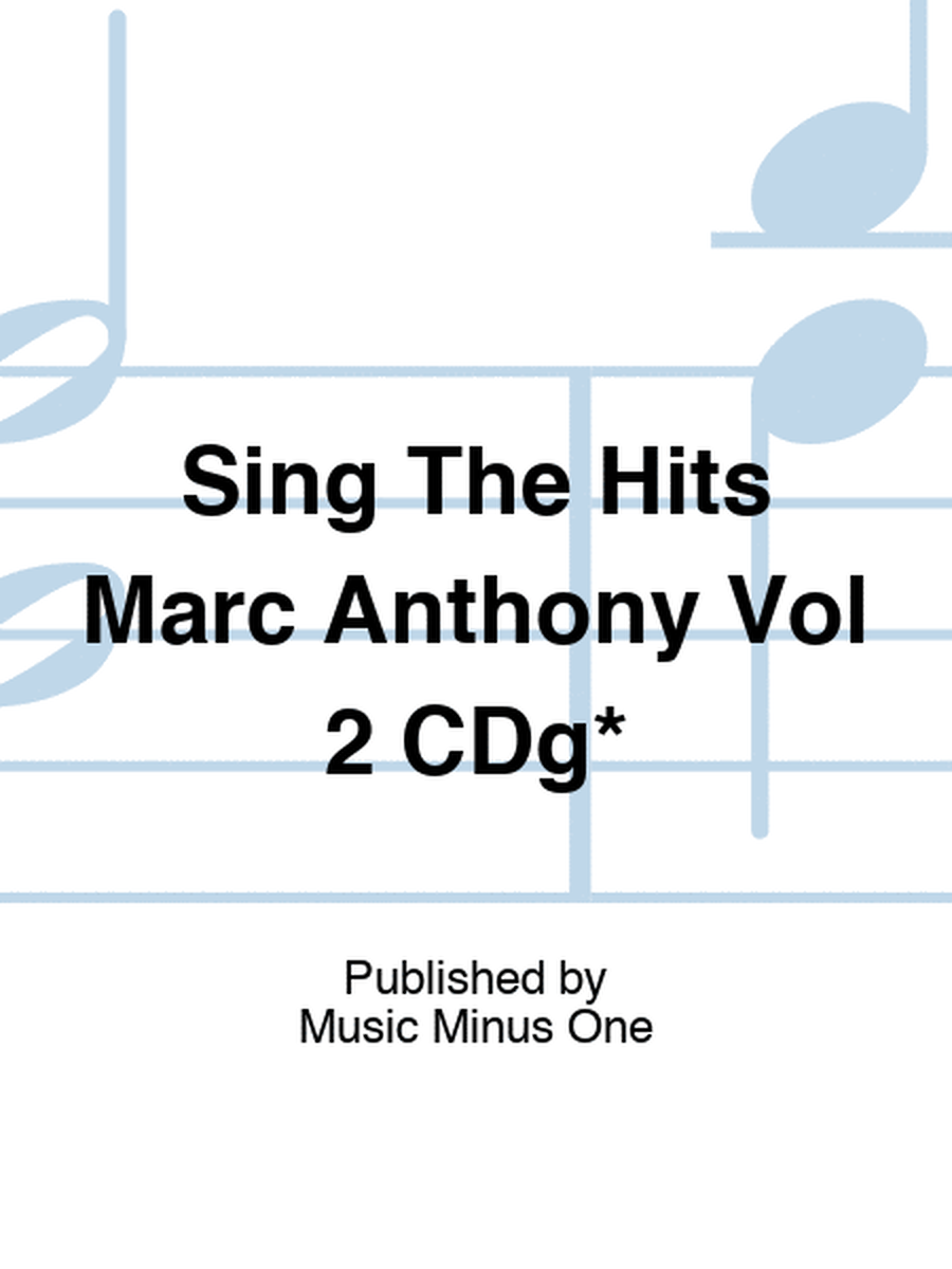 Sing The Hits Marc Anthony Vol 2 CDg*