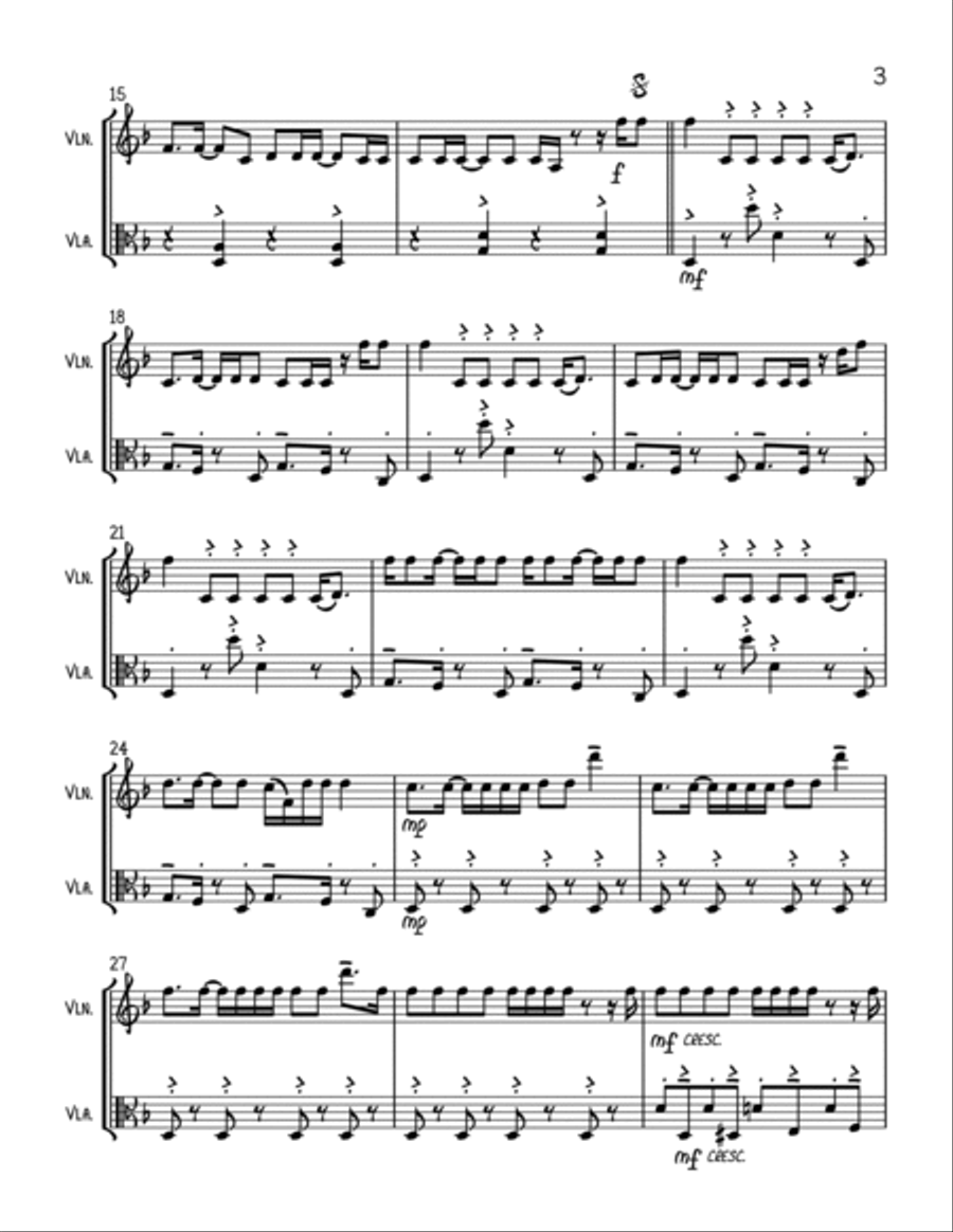 Uptown Funk String Duet scores gallery preview page 3