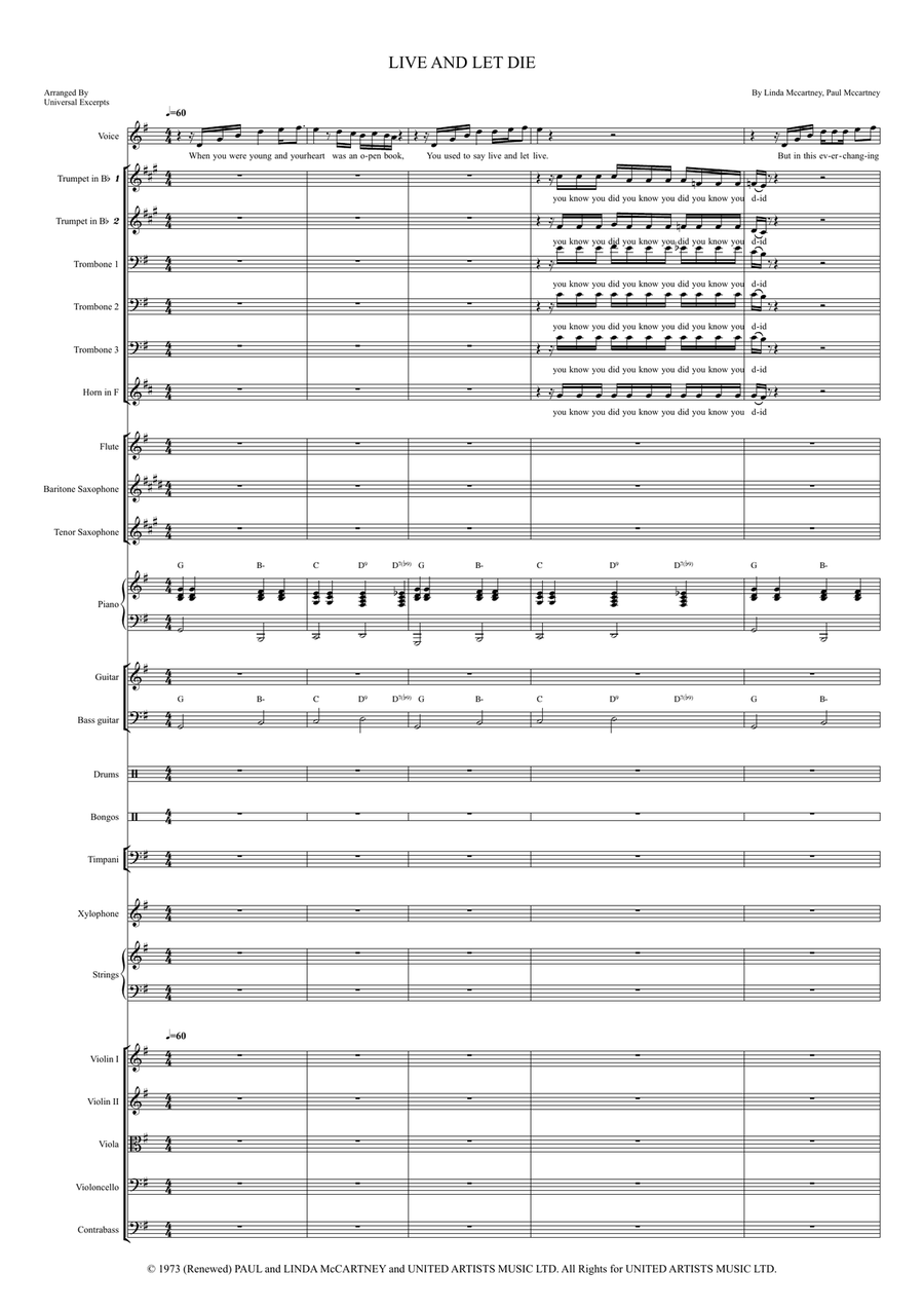 Live And Let Die Live And Let Die Jazz Ensemble scores gallery preview page 1