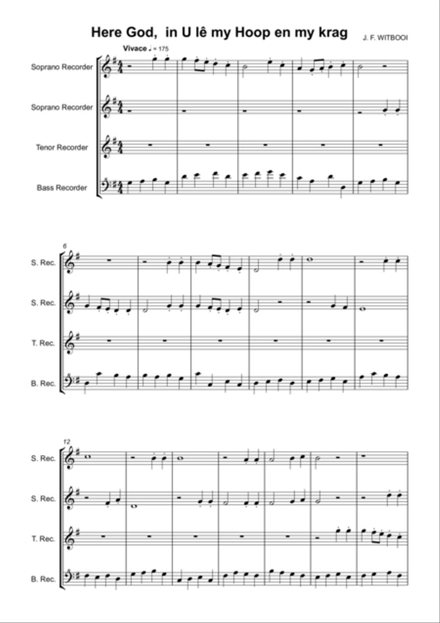 Recorder Quartet Sonata 1 mov II Allegro Recorder scores gallery preview page 1