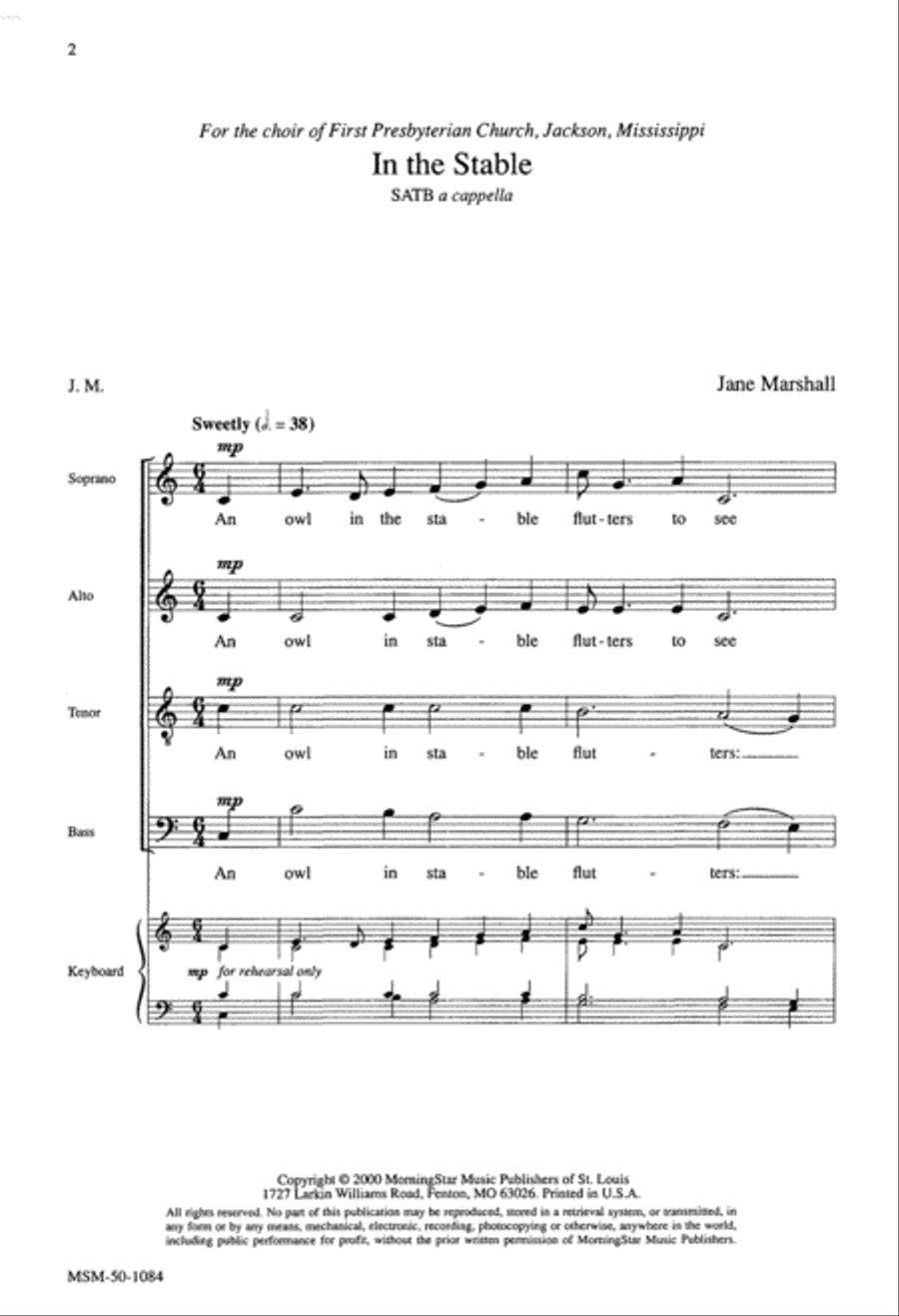 In the Stable 4-Part scores gallery preview page 1