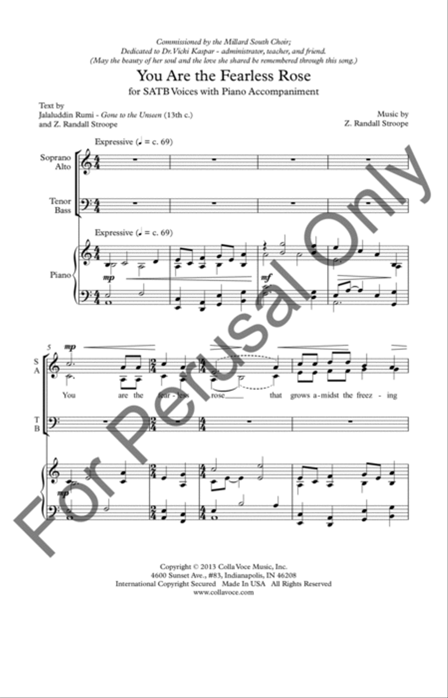 You Are The Fearless Rose 4-Part scores gallery preview page 2