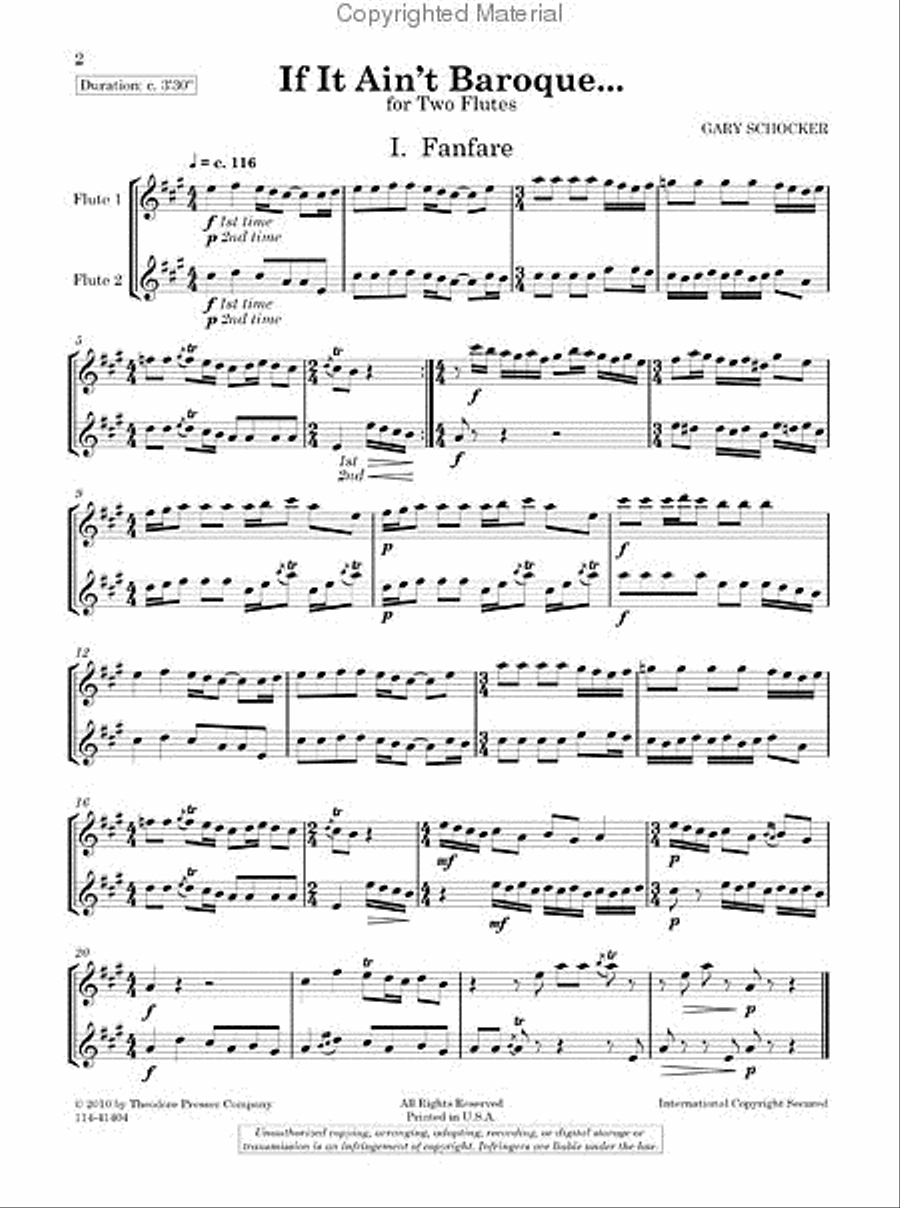 If It Ain't Baroque… Flute Duet scores gallery preview page 2