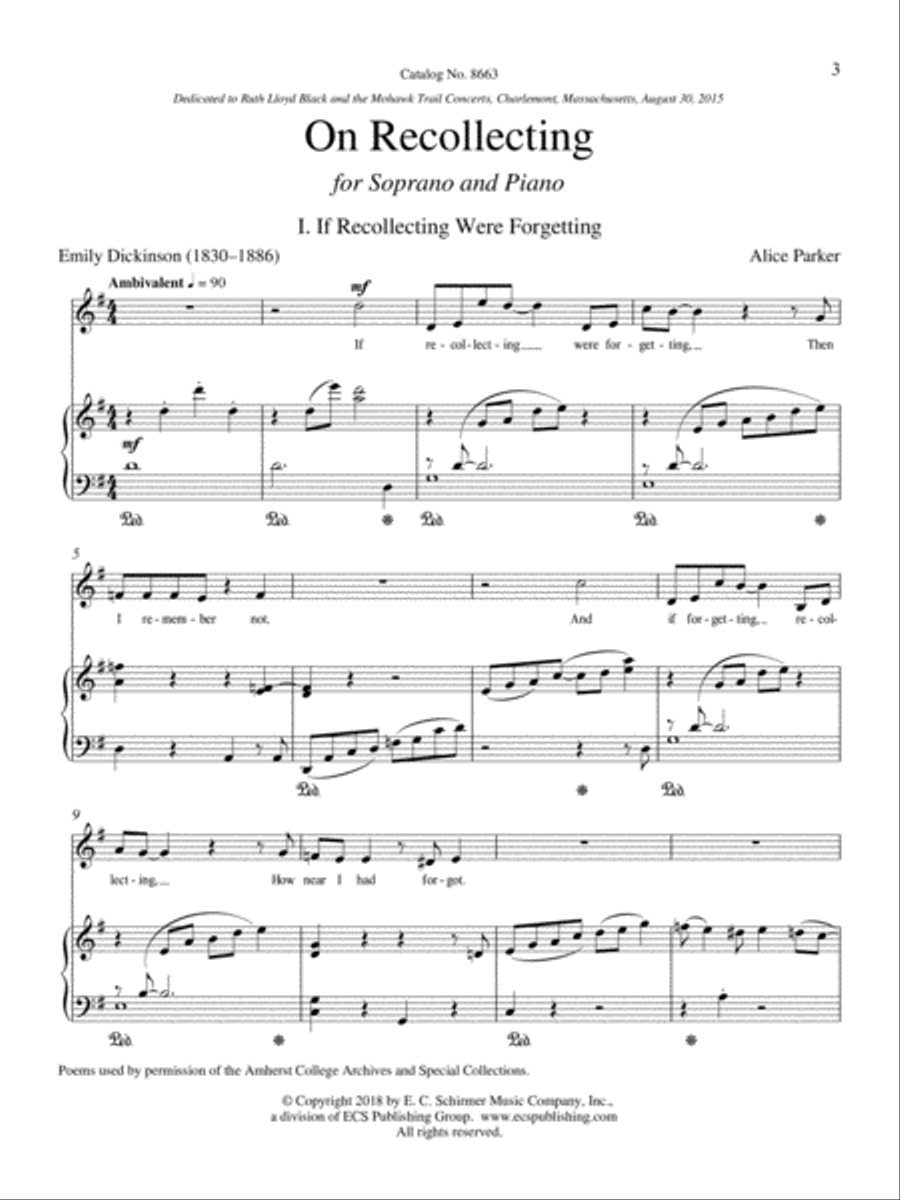 On Recollecting Soprano Voice scores gallery preview page 2