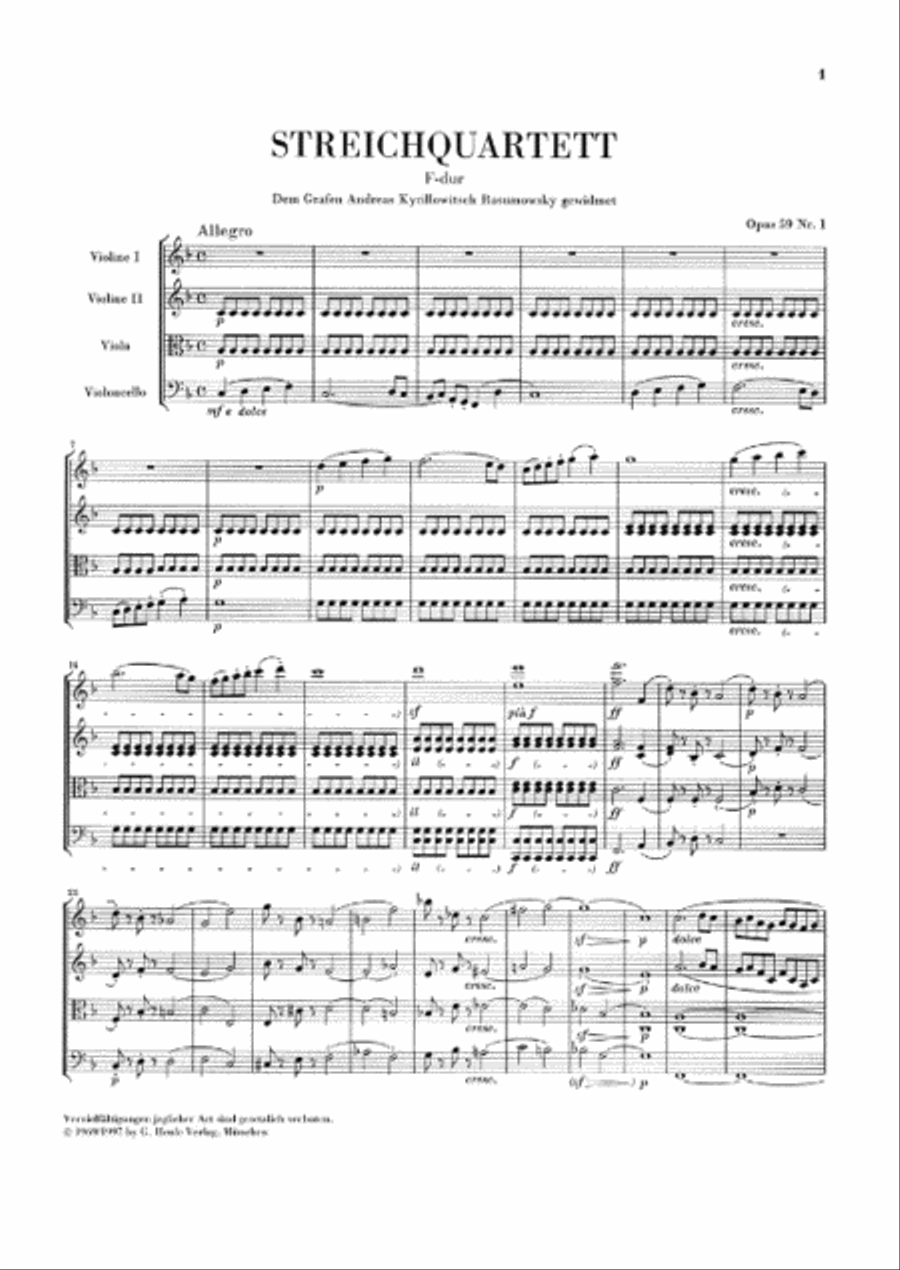 String Quartets Op. 59, 74, 95 String Quartet scores gallery preview page 2