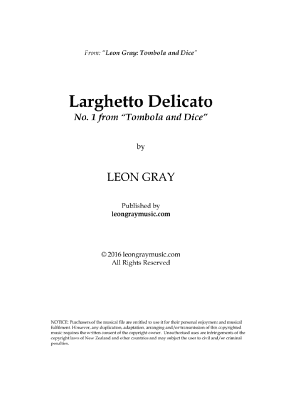 Larghetto Delicato, Tombola and Dice (No. 1), Leon Gray image number null