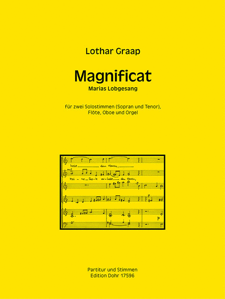 Magnificat (Marias Lobgesang) für zwei Solostimmen (Sopran und Tenor), Flöte, Oboe und Orgel