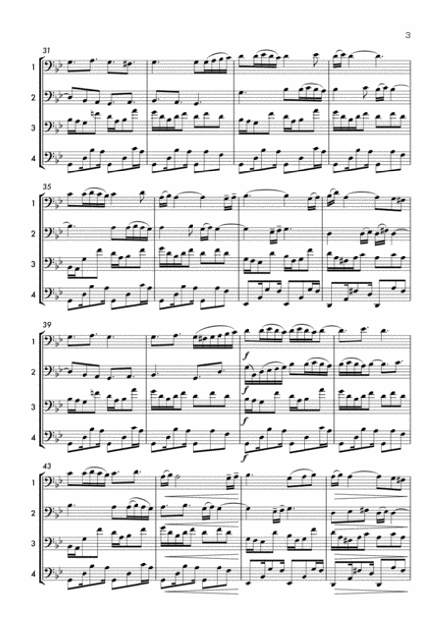 Nell'altra stanza (Cello Quartet) String Quartet scores gallery preview page 4