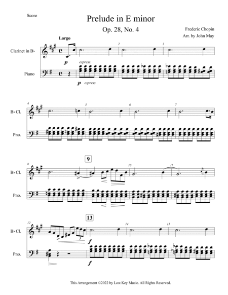 Prelude in E minor-Clarinet Solo image number null