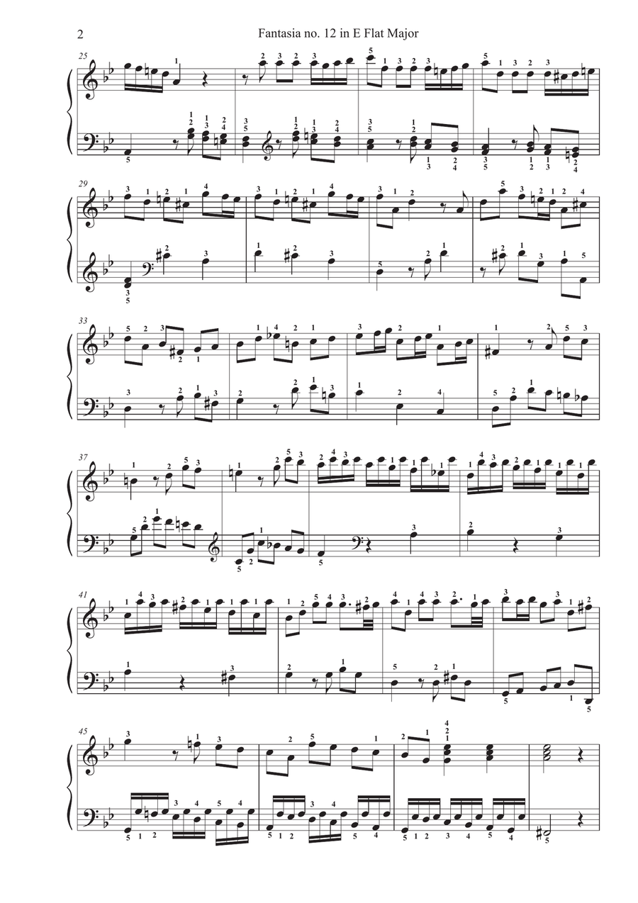 Fantasia No. 8 in G Minor TWV 33 Piano Solo scores gallery preview page 2