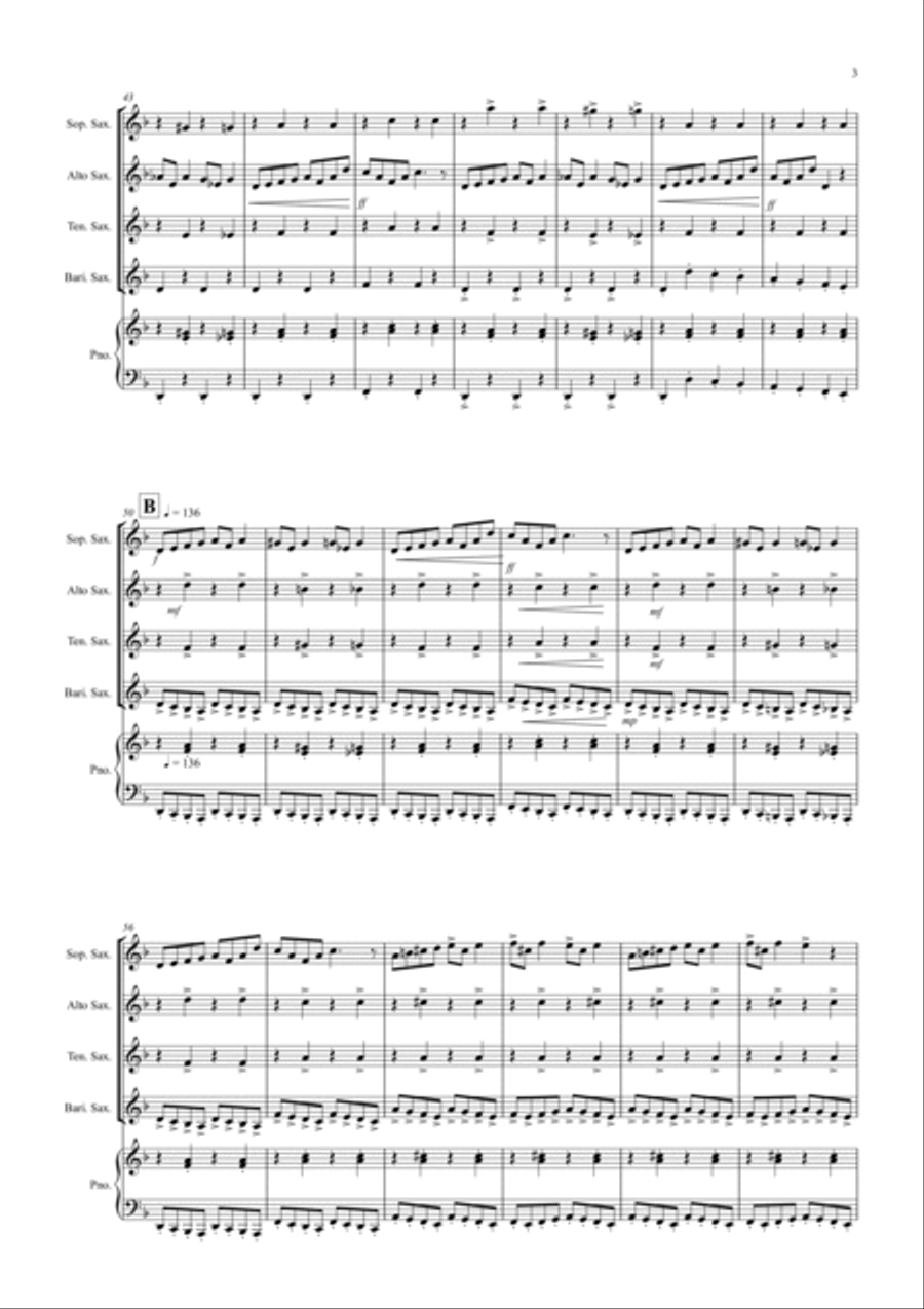 In the Hall of the Mountain King for Saxophone Quartet Saxophone Quartet scores gallery preview page 3