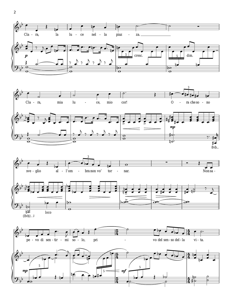 Il Mondo Era Vuoto (from The Light In The Piazza) Piano, Vocal scores gallery preview page 2