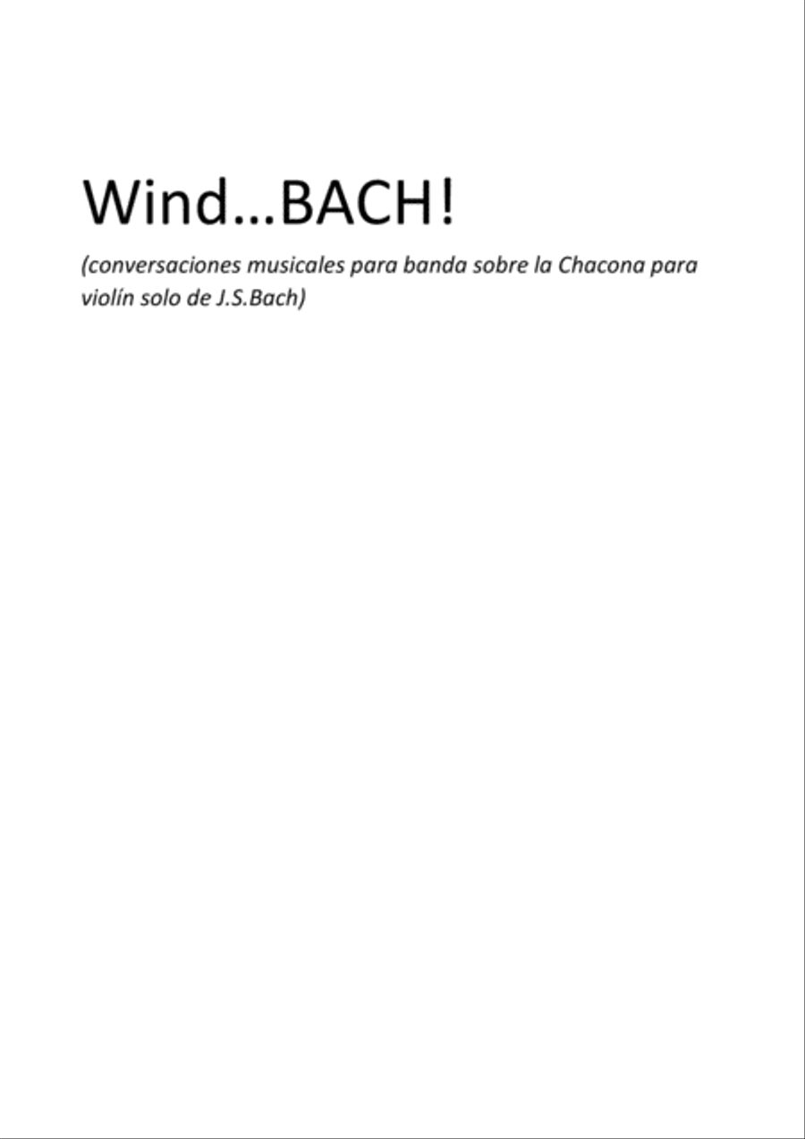 Wind...BACH! Concert Band scores gallery preview page 1