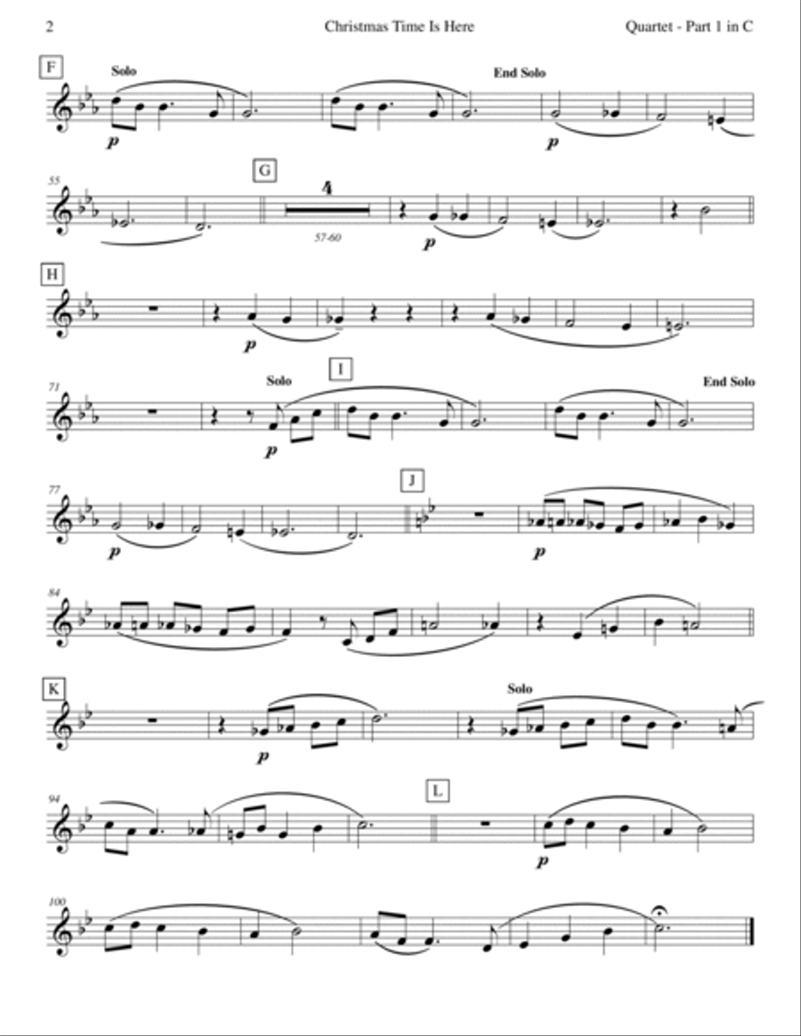 Christmas Time Is Here Brass Quartet scores gallery preview page 6